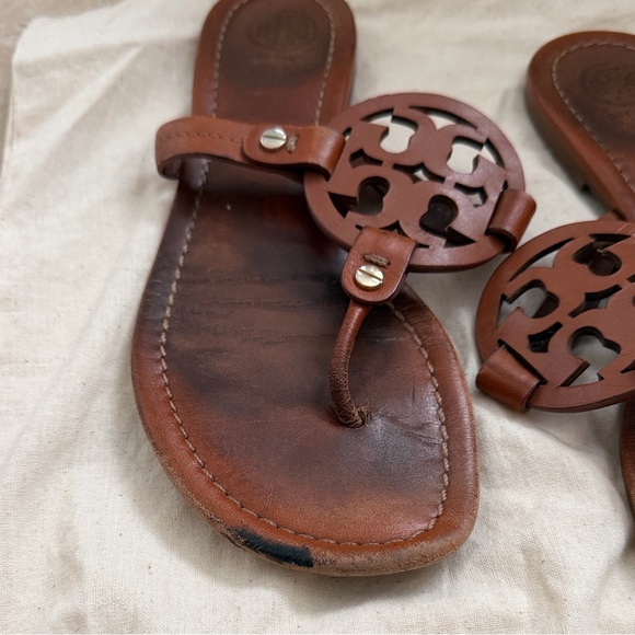 Tory Burch Brown Leather Miller Sandals - Picture 3 of 4